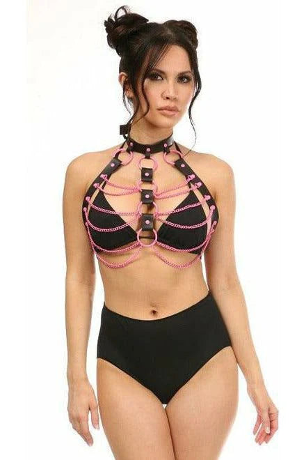 Candy Vegan Leather Chain Harness