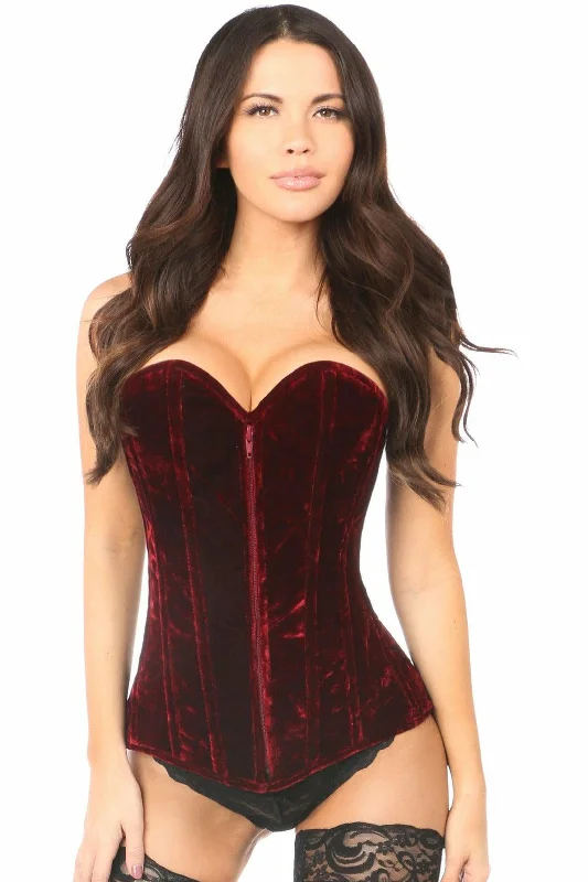 Lavish Crushed Velvet Overbust Corset