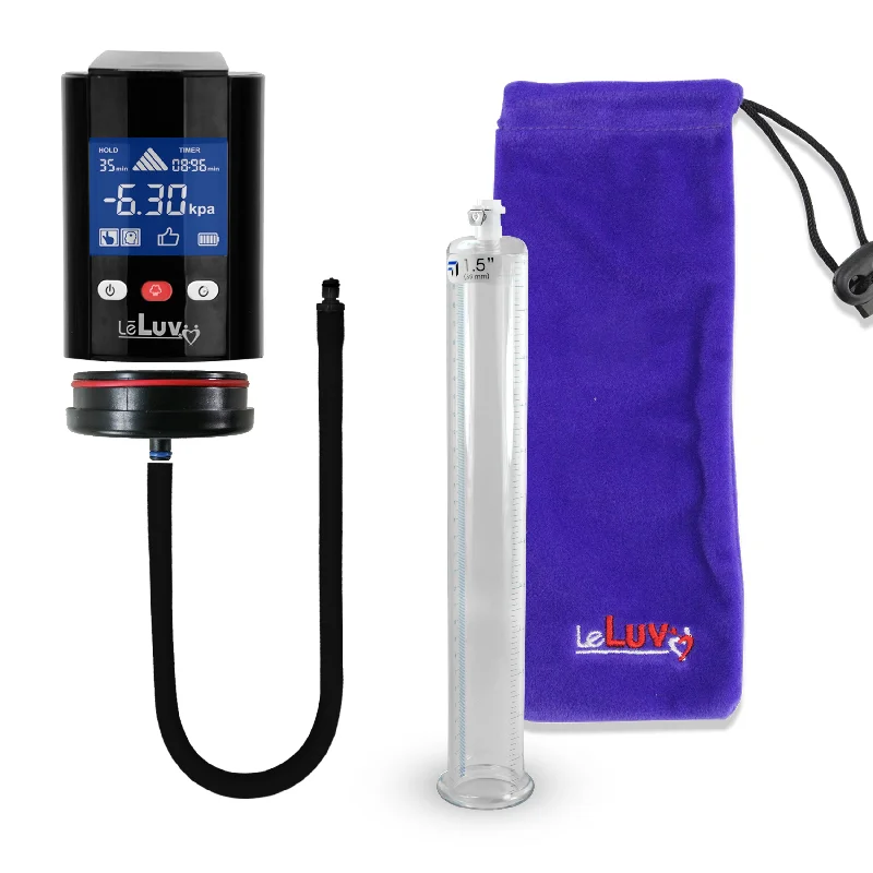 LeLuv Premium iPump Smart LCD Penis Pump | 12 Inch Length x 1.35-5.00 inch  Untapered Cylinder