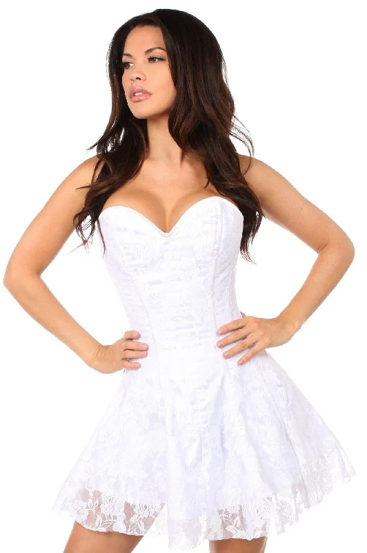 Lavish White Lace Corset Dress