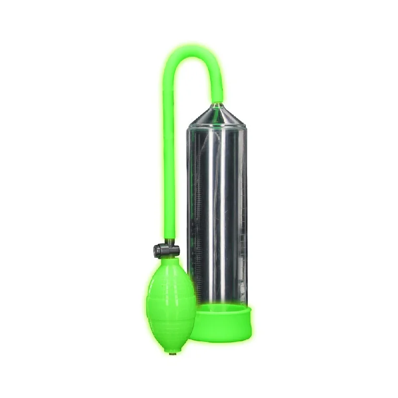 Ouch! Glow Classic Penis Pump - Glow In The Dark - Green