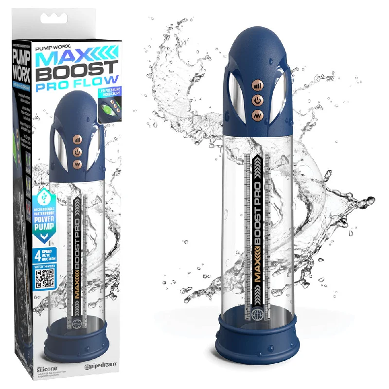 Pump Worx Max Boost Pro Flow Penis Pump - Blue