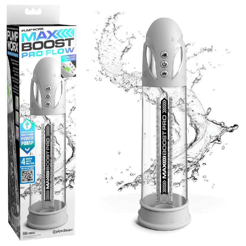 Pump Worx Max Boost Pro Flow Penis Pump- White