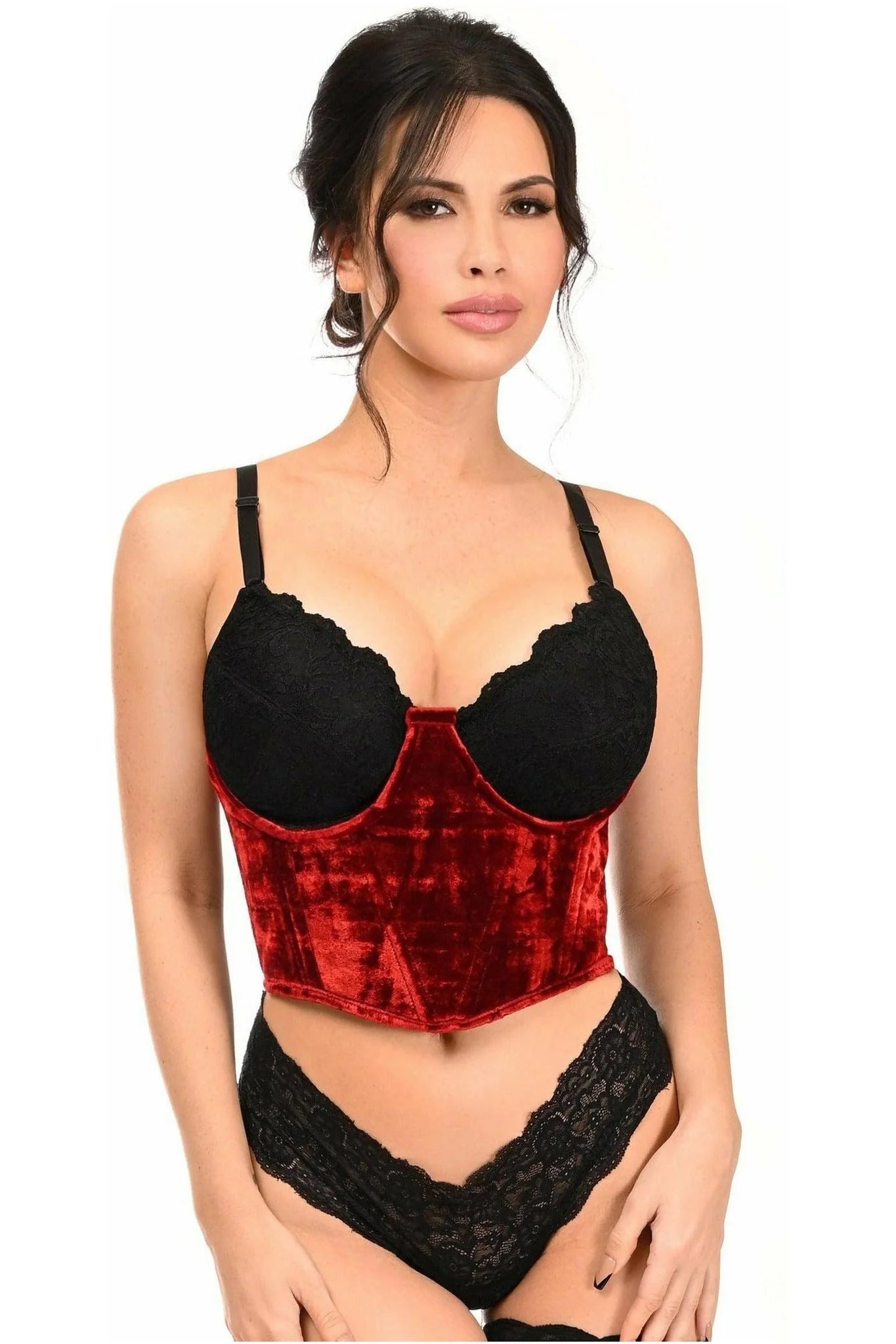 Queen Lavish Velvet Underwire Waist Cincher Corset