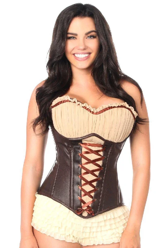 Top Drawer Faux Leather Steel Boned Ren Faire Corset