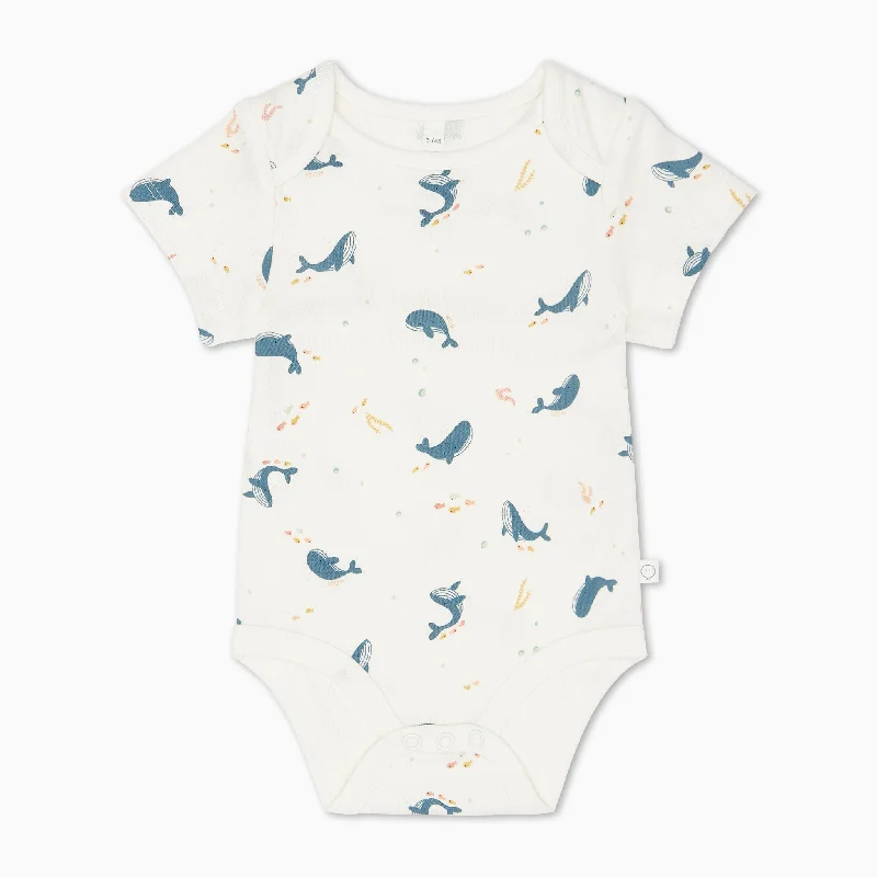 Whale Print Short Sleeve Bodysuit