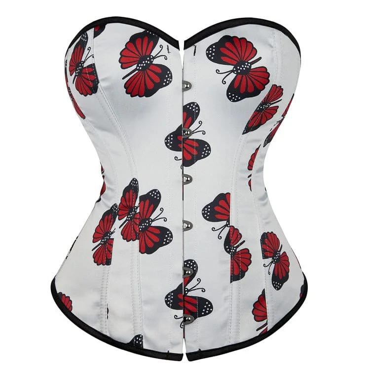 Women's Gothic Butterfly Printed Overbust Corset