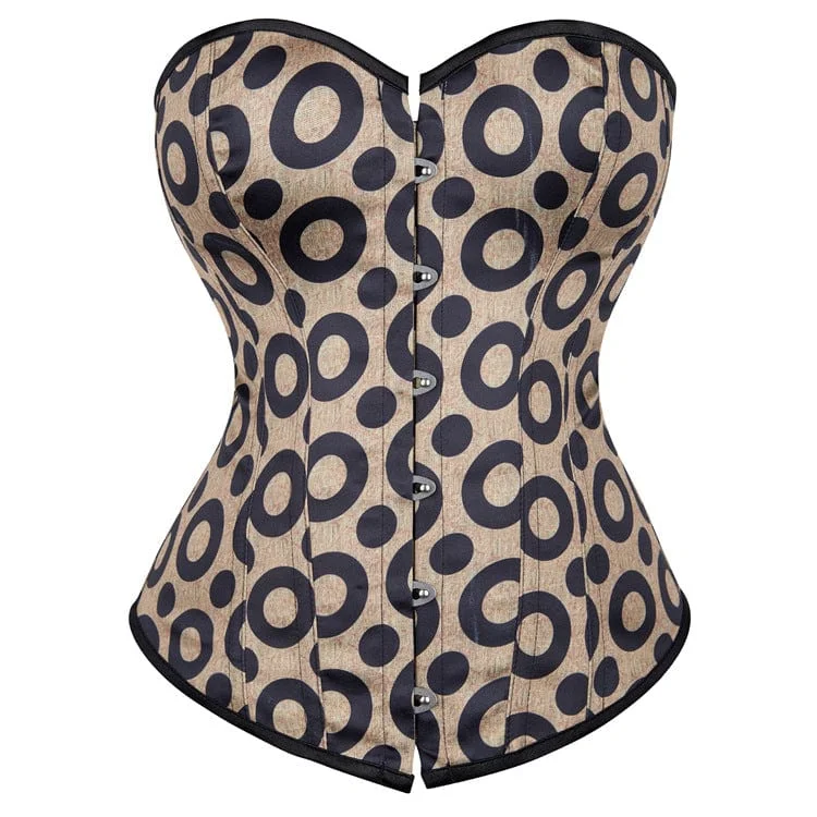 Women's Gothic Circular Ring Printed Overbust Corset