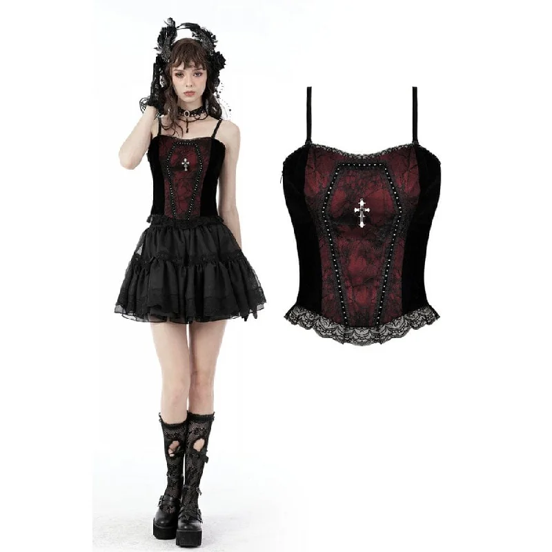 Women's Gothic Cross Jacquard Overbust Corsets