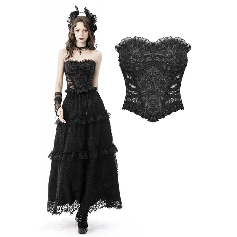 Women's Gothic Floral Jacquard Overbust Corsets