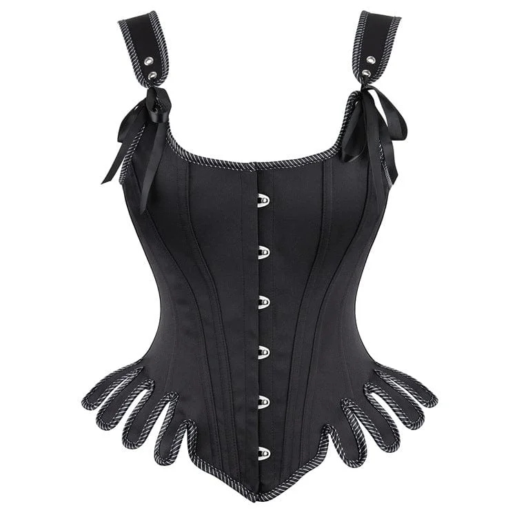 Women's Grunge Strappy Solid Color Irregular Overbust Corset