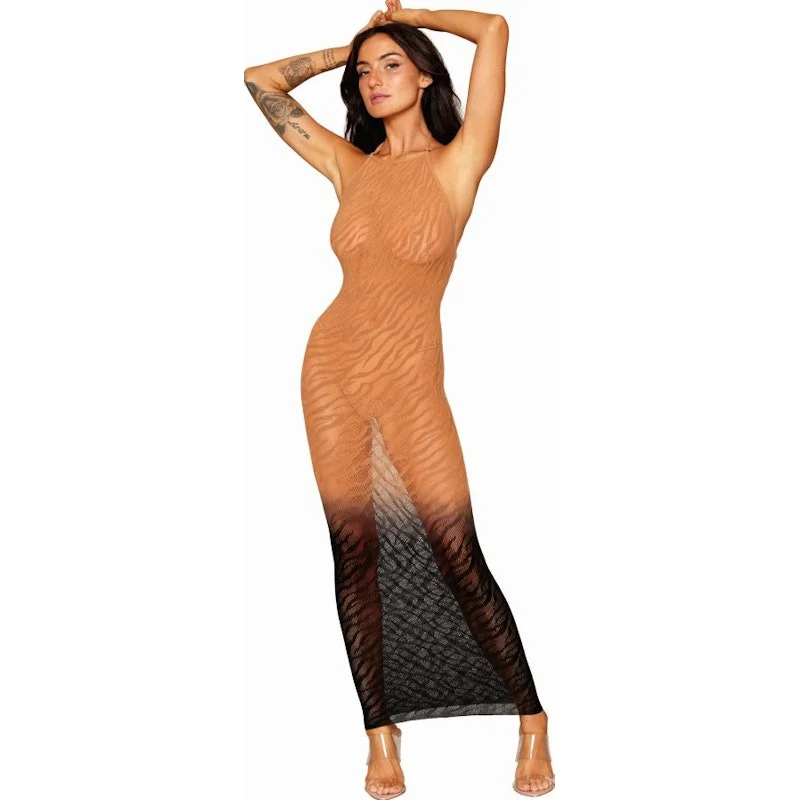 Bodystocking Gown - Copper/Black