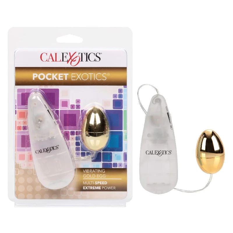 California Exotics - Pocket Exotics Vibrating Gold Egg Massager with Remote (Gold)