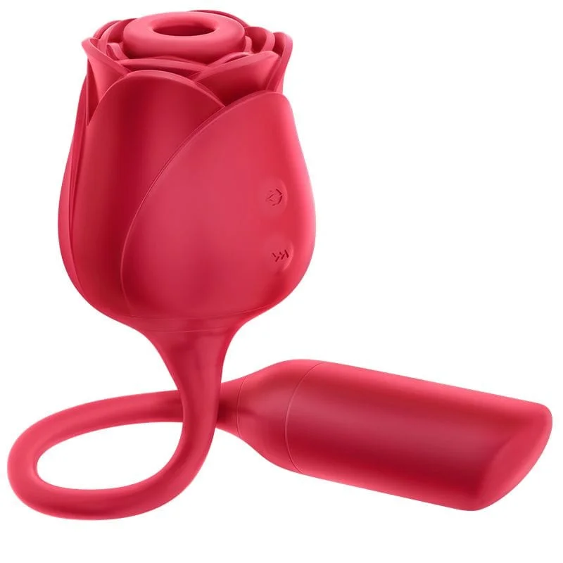 Erocome - Coronaborealis Rose Vibrating Sucking Clit Massager (Red)