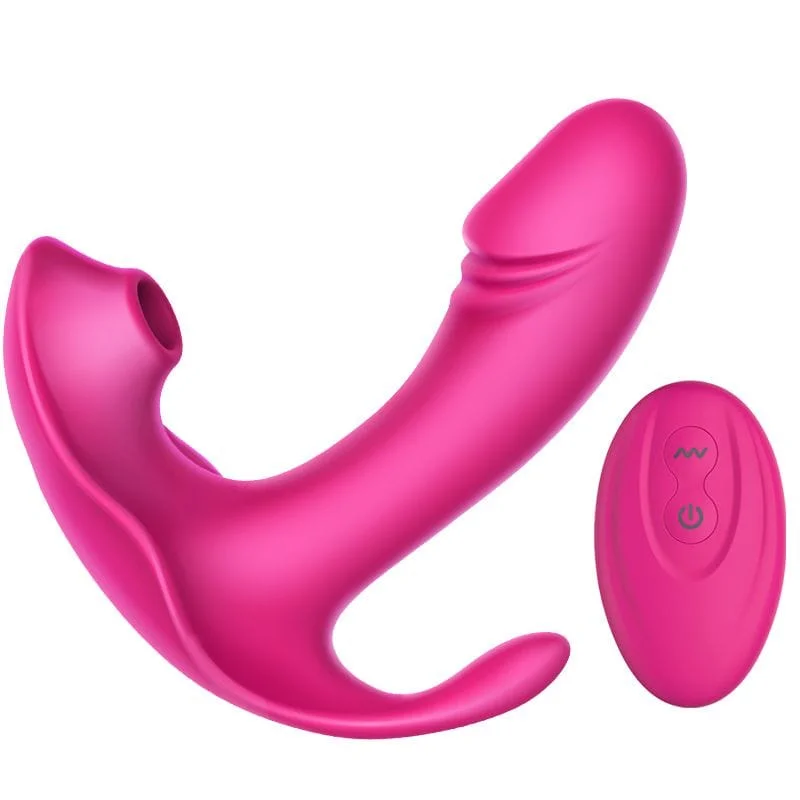 Erocome - Volans Remote Control Dual Vibrating Sucking Massager (Pink)