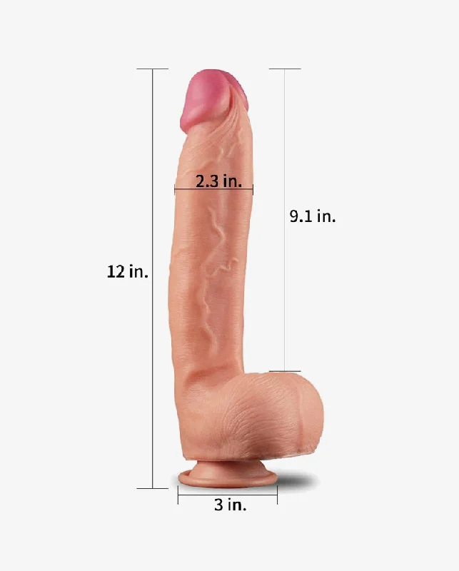 Huge Dual Density Silicone Realistic Dildo with Suction Cup