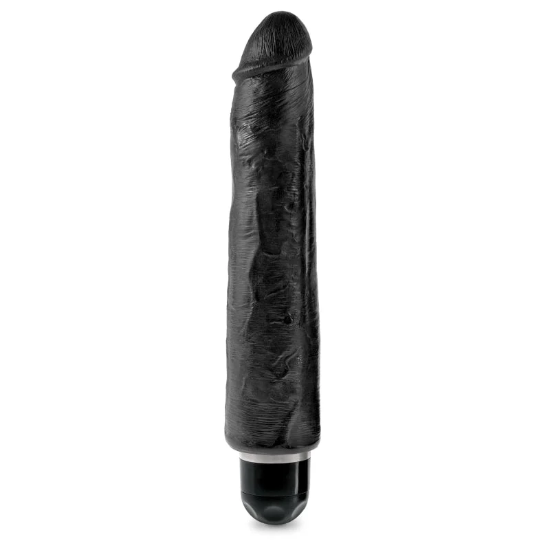 King Cock 10" Vibrating Stiffy Black