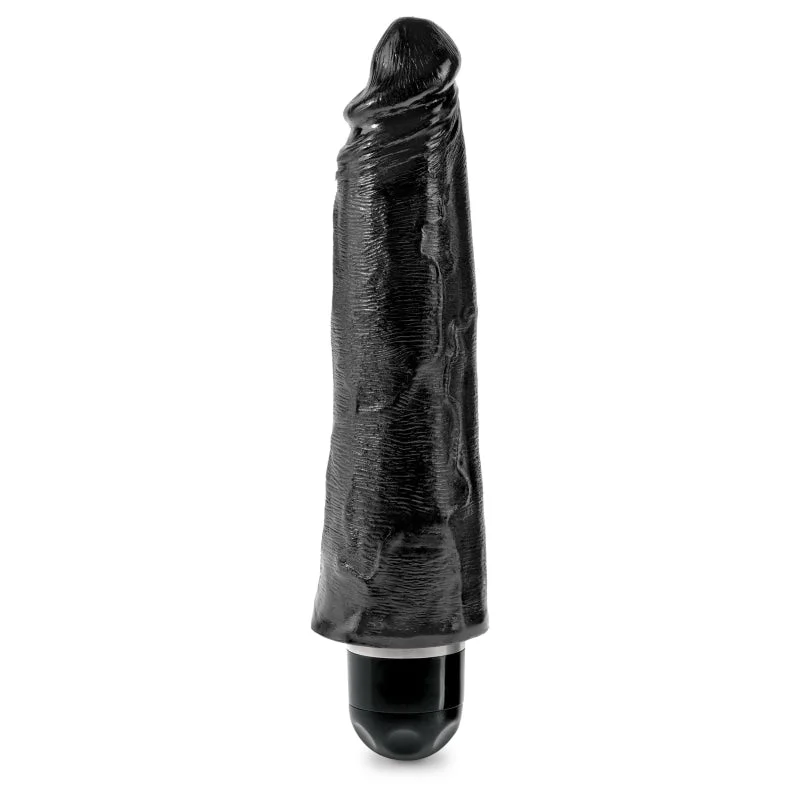 King Cock 8" Vibrating Stiffy Black