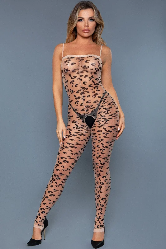 Luscious Leopard Footless Body Stocking