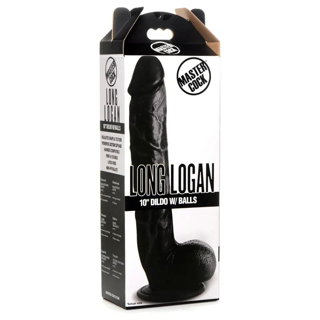 Master Cock Long Logan 10" Dildo with Balls