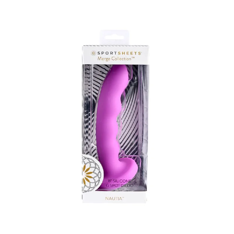 Merge - Nautia 8" Suction Cup Silicone Dildo - Purple