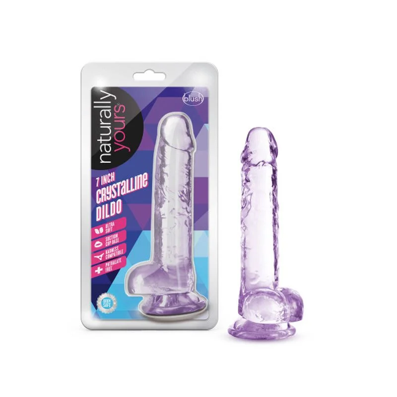 Naturally Yours - 7" Crystaline Dildo - Amethyst