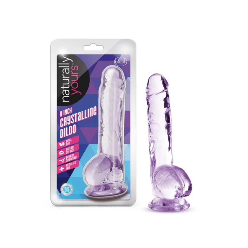 Naturally Yours - 8" Crystaline Dildo - Amethyst