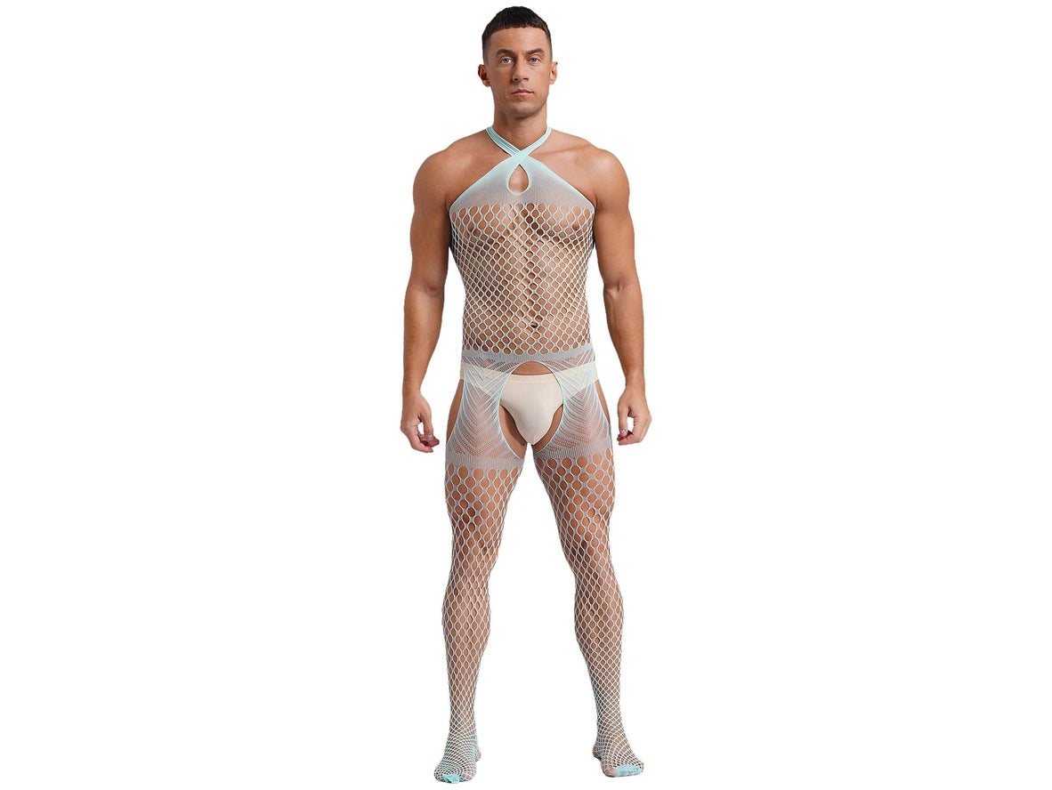 Gay Bodystockings | Hollow Out Fishnet Open Crotch Nightwear