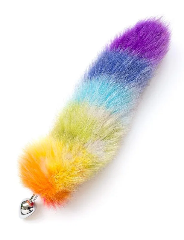 Pride Rainbow Foxtail Butt Plug