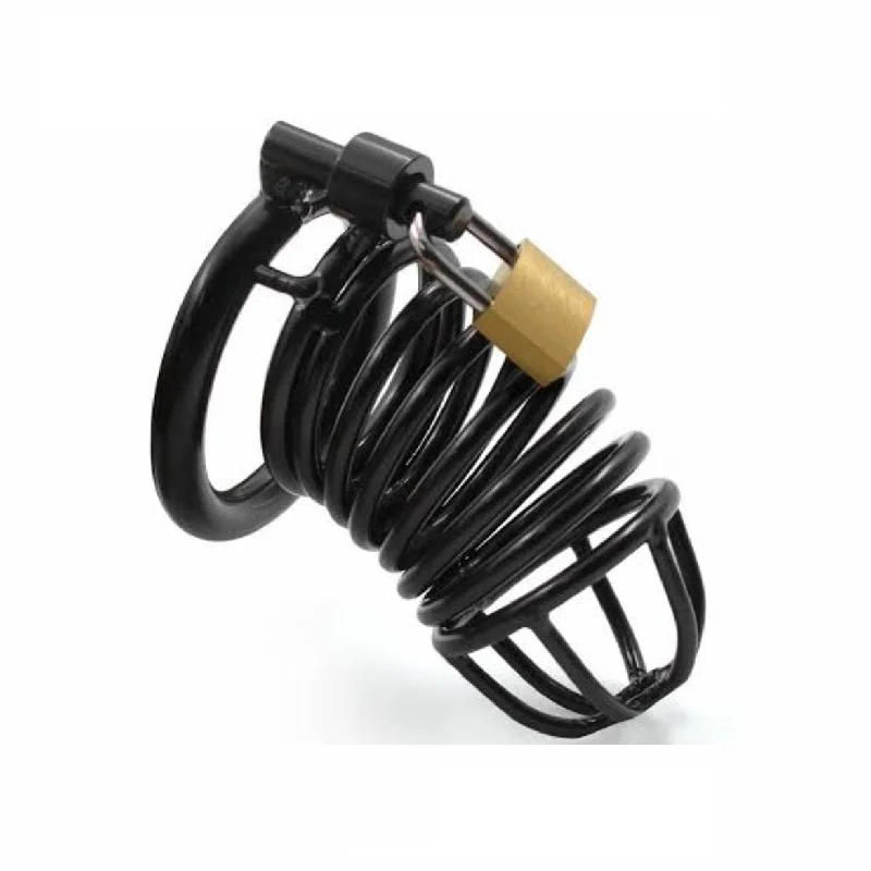 Steel Chastity Cock Cage Black