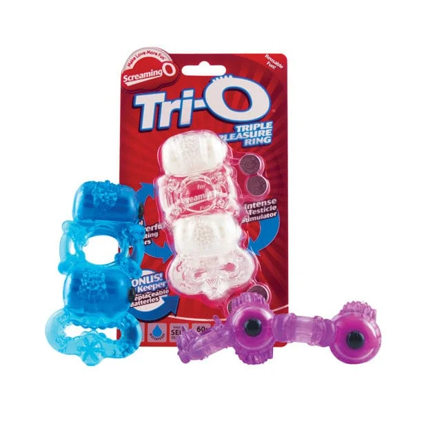 TheScreamingO - Tri O Triple Pleasure Cock Ring (Clear)