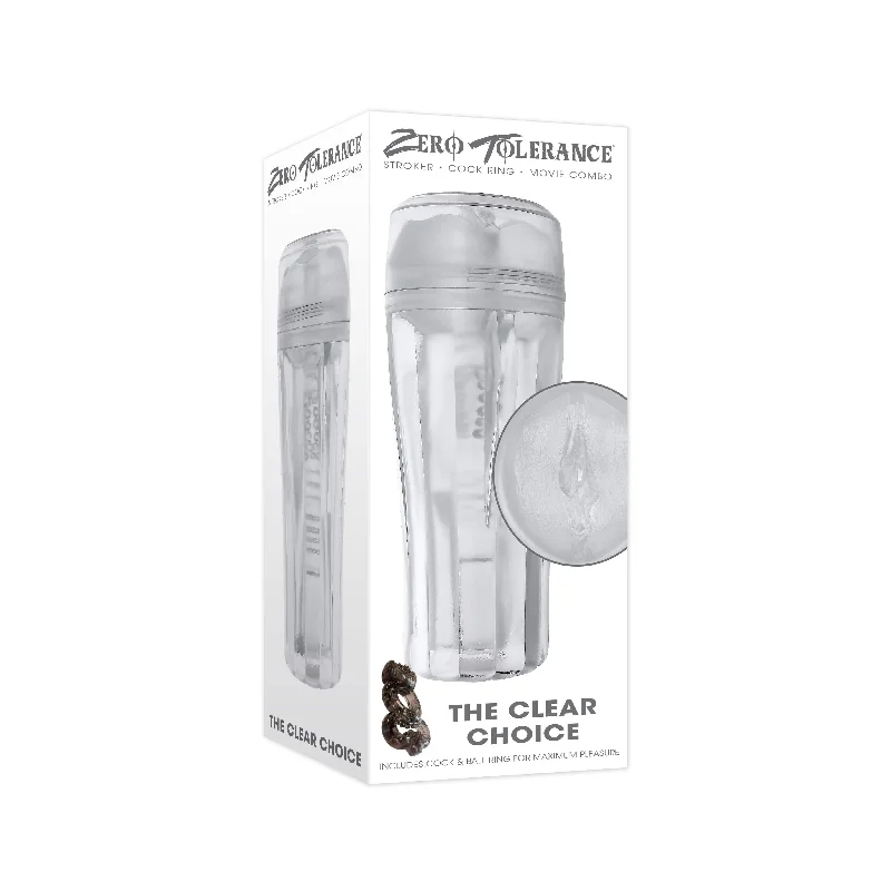 Zero Tolerance - The Clear Choice Stroker with Vibrating Cock Ring(Clear)